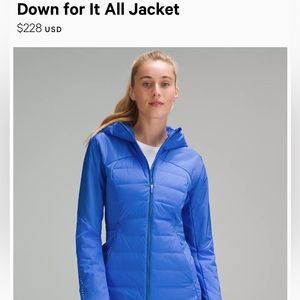 lululemon size 4 down for it all jacket great condition